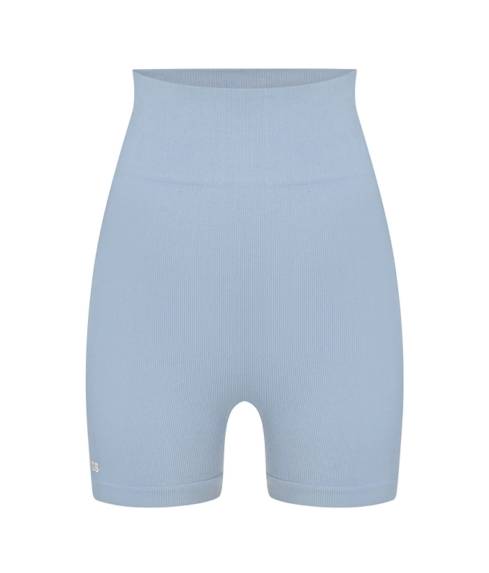 Seamless ribbed shorts Dirty blue